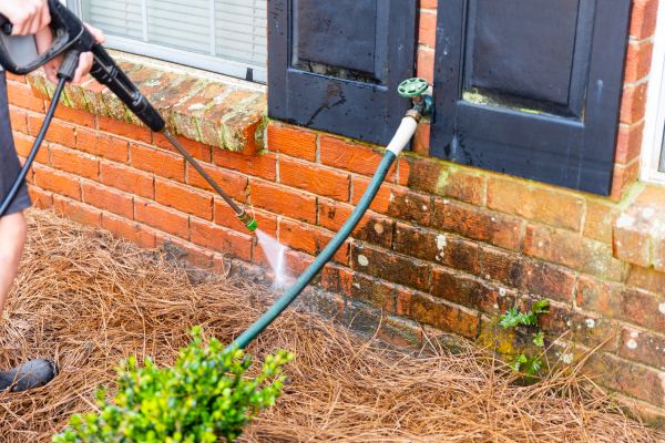 Brick Home Power Washing in Easton